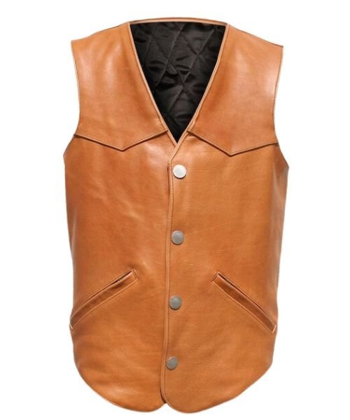 WESTERN LEATHER VEST JACKET MEN'S