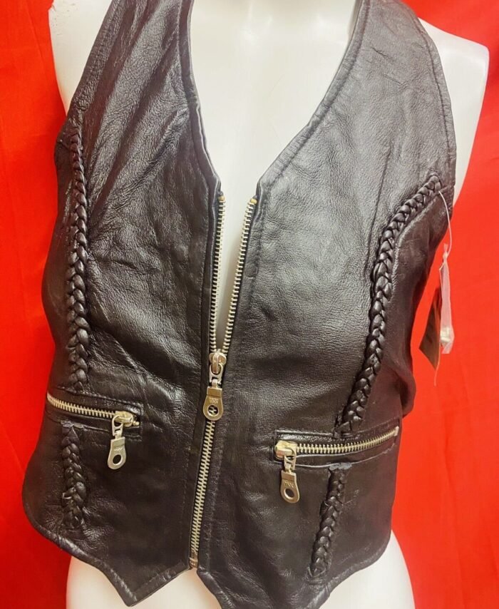 Genuine Leather 90s vintage women leather Top
