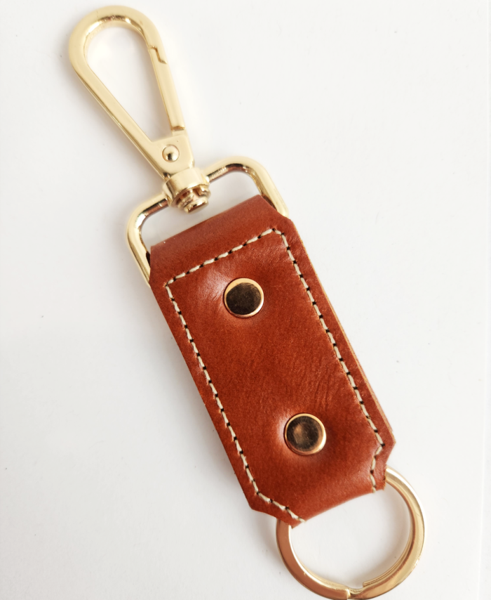 Handmade Leather Keychain Cowhide Genuine Leather Key Holder for Women & Men