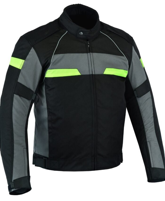 Mens Textile Biker Riding Armored Waterproof All-Weather Motorcycle Jacket