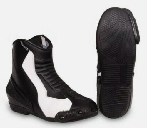 Short style Black Motorbike Leather boot Motorcycle Racing Shoes Motogp